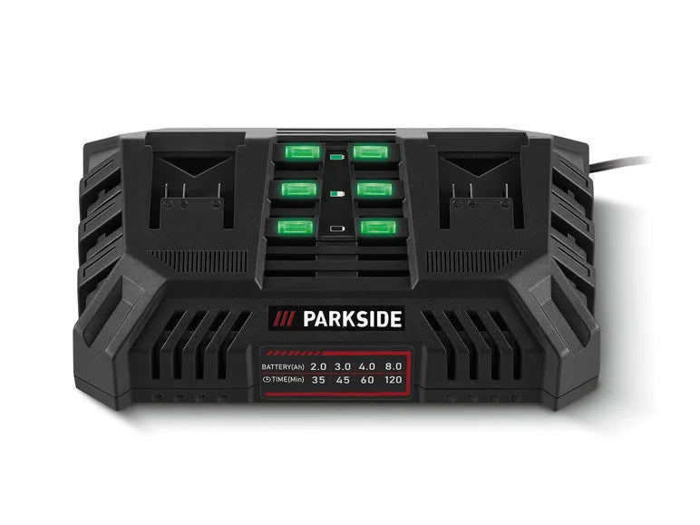 PARKSIDE® Cargador de batería doble PDSLG 20 B1, 2 x 4,5 A, 20 V